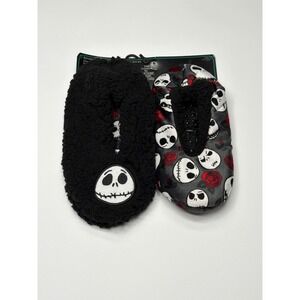Disney Tim Burton The Nightmare Before Xmas Fuzzy Babba Slipper Socks Womens S M